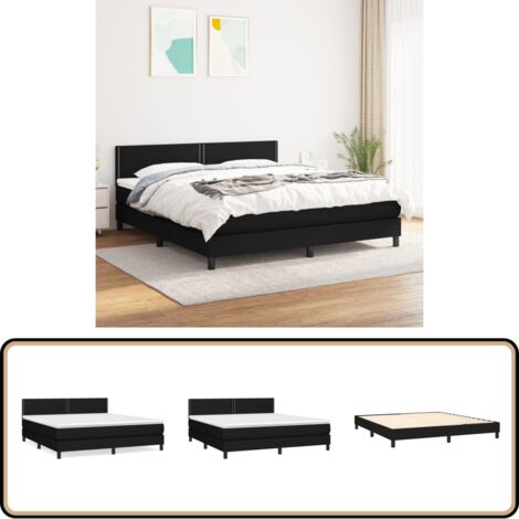 Boxspringbett mit Matratze Schwarz 160x200 cm Stoff - Boxspringbett - Doppelbett - Schlafsystem - Bettrahmen - Matratze