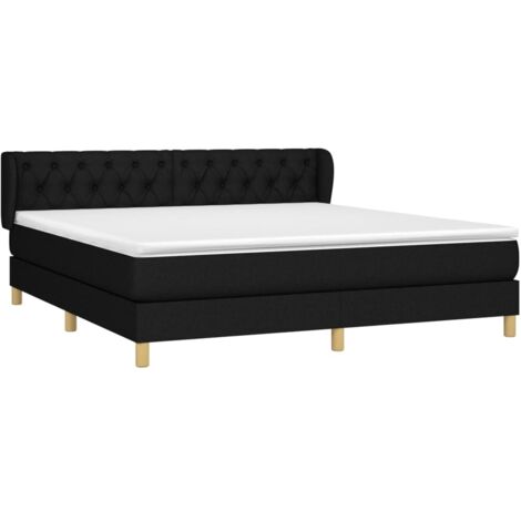 Boxspringbett mit Matratze Schwarz 160x200 cm Stoff vidaXL