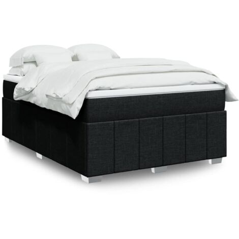 Boxspringbett mit Matratze Schwarz 160x200 cm Stoff vidaXL
