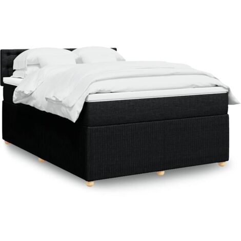 Boxspringbett mit Matratze Schwarz 160x200 cm Stoff vidaXL
