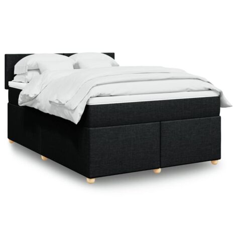 Boxspringbett mit Matratze Schwarz 160x200 cm Stoff vidaXL