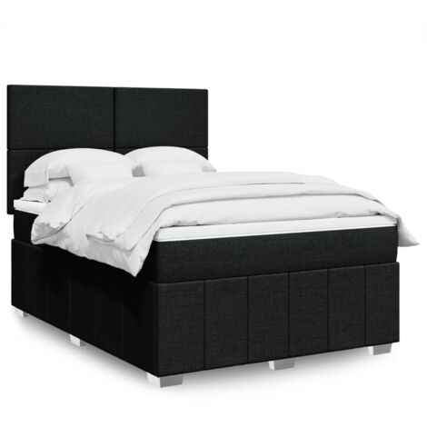 Boxspringbett mit Matratze Schwarz 160x200 cm Stoff vidaXL