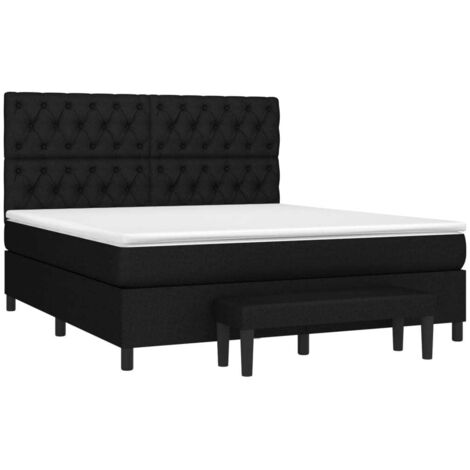 Boxspringbett mit Matratze Schwarz 160x200 cm Stoff vidaXL