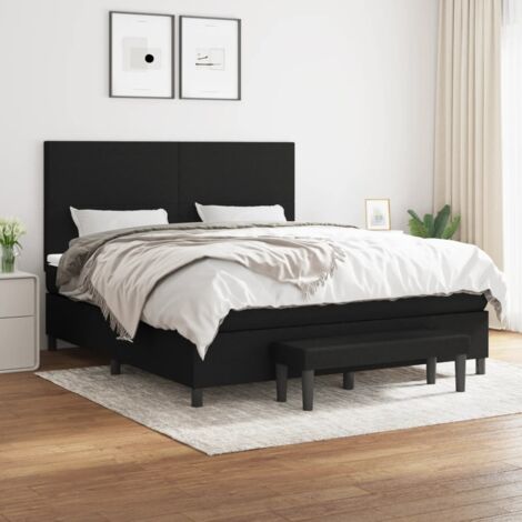 Boxspringbett mit Matratze Schwarz 160x200 cm Stoff vidaXL