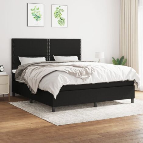 Boxspringbett mit Matratze Schwarz 160x200 cm Stoff vidaXL