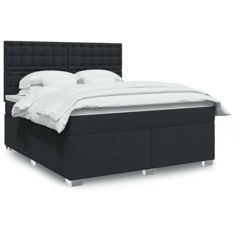 Boxspringbett mit Matratze Schwarz 180x200 cm Kunstleder vidaXL