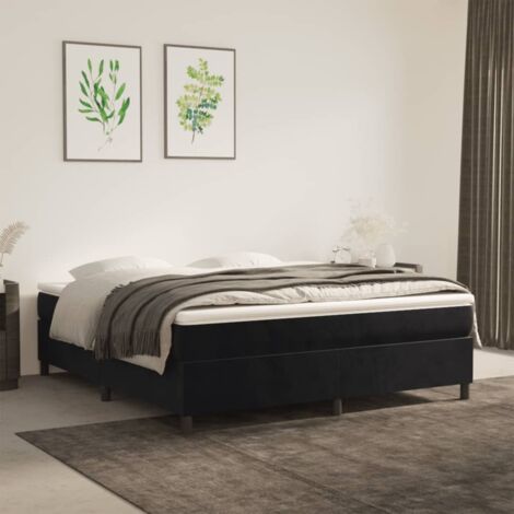 Boxspringbett mit Matratze Schwarz 180x200 cm Samt vidaXL
