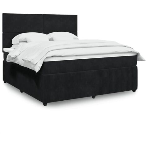 Boxspringbett mit Matratze Schwarz 180x200 cm Samt vidaXL