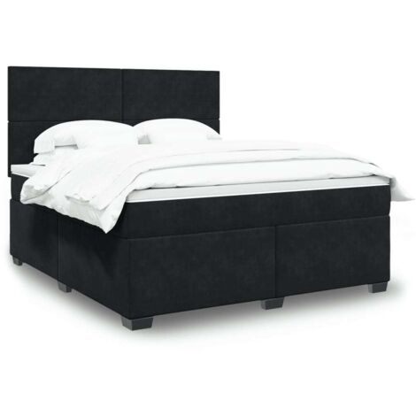 Boxspringbett mit Matratze Schwarz 180x200 cm Samt vidaXL