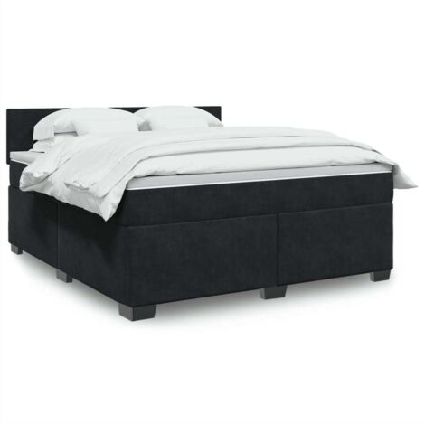 Boxspringbett mit Matratze Schwarz 180x200 cm Samt vidaXL