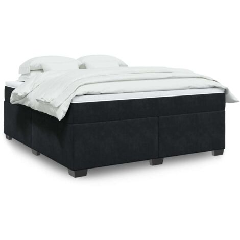 Boxspringbett mit Matratze Schwarz 180x200 cm Samt vidaXL