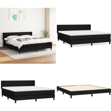 Boxspringbett mit Matratze Schwarz 180x200 cm Stoff - Boxspringbett -  Boxspringbetten - Home & Living