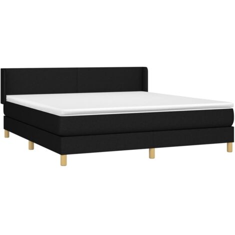 Boxspringbett mit Matratze Schwarz 180x200 cm Stoff vidaXL