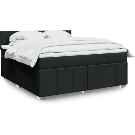 Boxspringbett mit Matratze Schwarz 180x200 cm Stoff vidaXL