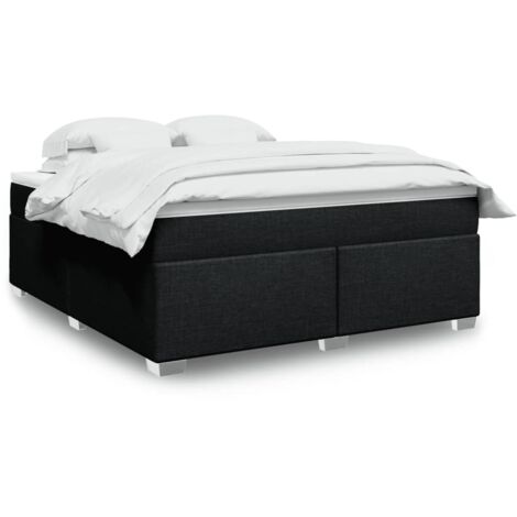 Boxspringbett mit Matratze Schwarz 180x200 cm Stoff vidaXL