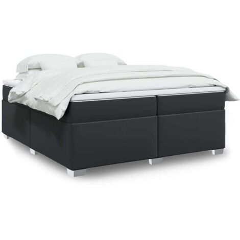 Boxspringbett mit Matratze Schwarz 200x200 cm Kunstleder vidaXL