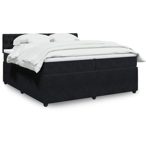 Boxspringbett mit Matratze Schwarz 200x200 cm Samt vidaXL