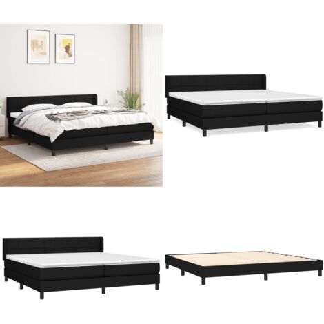 Boxspringbett mit Matratze Schwarz 200x200 cm Stoff - Boxspringbett - Boxspringbetten - Home & Living