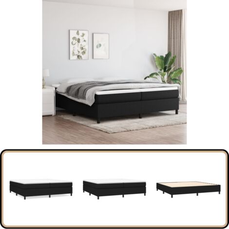 Boxspringbett mit Matratze Schwarz 200x200 cm Stoff - Boxspringbett - Doppelbett - Bettenrahmen - Matratze - Matratzenauflage