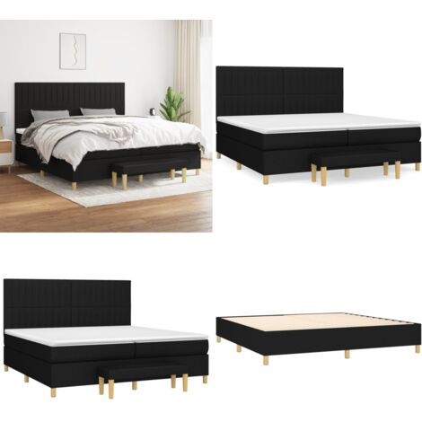 Boxspringbett mit Matratze Schwarz 200x200 cm Stoff - Boxspringbett - Doppelbett - Schlafsystem - Bettenrahmen - Bettmatratze - Home & Living