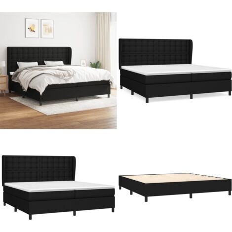 Boxspringbett mit Matratze Schwarz 200x200 cm Stoff - Boxspringbett - Doppelbett - Schlafsystem - Bettenrahmen - Lattenrost - Home & Living