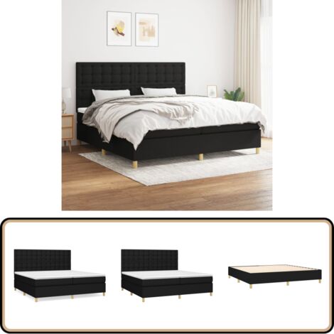Boxspringbett mit Matratze Schwarz 200x200 cm Stoff - Boxspringbett - Doppelbett - Schlafsystem - Bettrahmen - Matratze