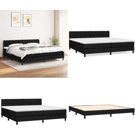 Boxspringbett mit Matratze Schwarz 200x200 cm Stoff - Boxspringbett - Doppelbett - Schlafsystem - Bettrahmen - Matratze - Home & Living