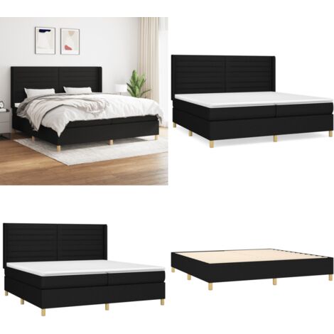 Boxspringbett mit Matratze Schwarz 200x200 cm Stoff - Boxspringbett - Doppelbett - Schlafsystem - Bettrahmen - Matratze - Home & Living