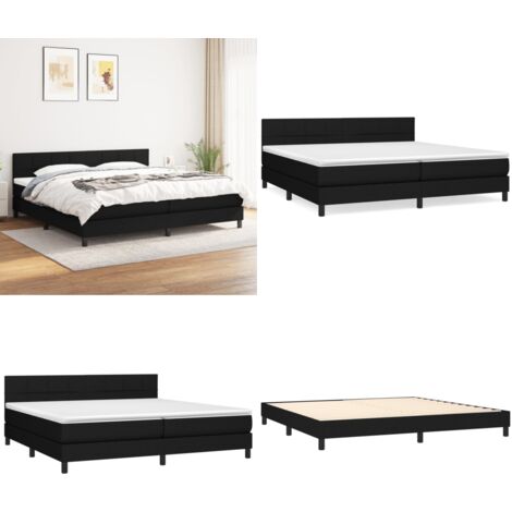 Boxspringbett mit Matratze Schwarz 200x200 cm Stoff - Boxspringbett - Doppelbett - Schlafsystem - Bettrahmen - Matratze - Home & Living