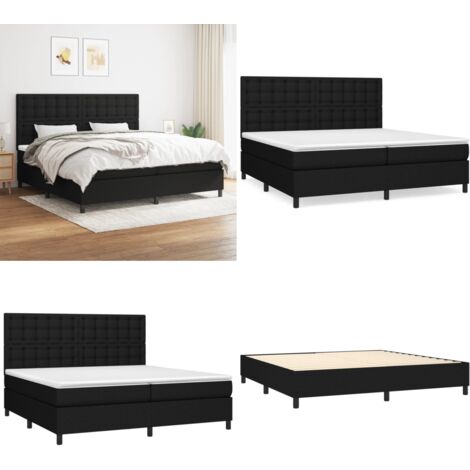 Boxspringbett mit Matratze Schwarz 200x200 cm Stoff - Boxspringbett - Doppelbett - Schlafsystem - Bettrahmen - Matratze - Home & Living