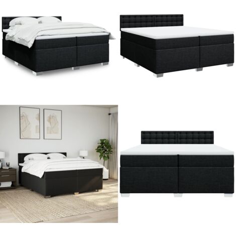 Boxspringbett mit Matratze Schwarz 200x200 cm Stoff - Boxspringbett - Doppelbett - Schlafsystem - Bettsofa - Bettgestell - Home & Living