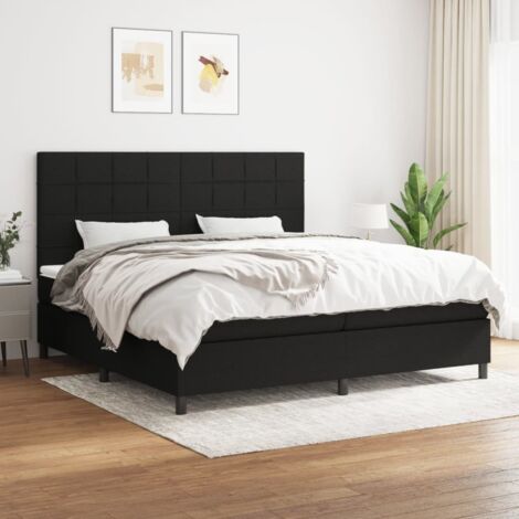 Boxspringbett mit Matratze Schwarz 200x200 cm Stoff vidaXL