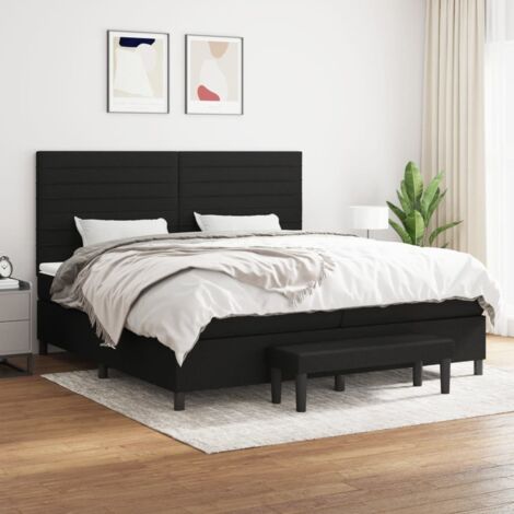 Boxspringbett mit Matratze Schwarz 200x200 cm Stoff vidaXL