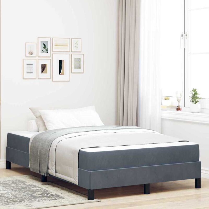 Boxspringbett Mit Matratze Dunkelgrau 120 X 190 Cm Samt Vidaxl