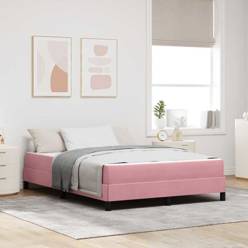Boxspringbett Mit Matratze Mit Matratze Rosa 160 X 200 Cm Samt Vidaxl