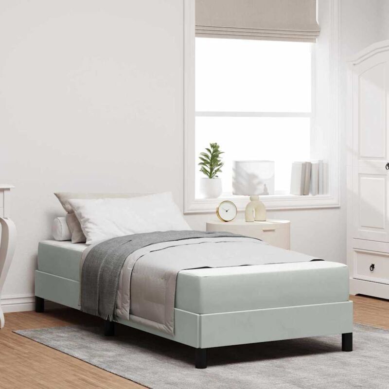 Boxspringbett Mit Matratze Hellgrau 90 X 200 Cm Samt Vidaxl