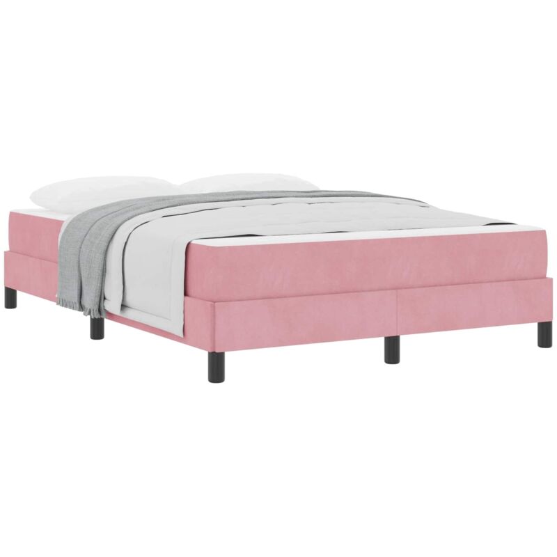 Boxspringbett Mit Matratze Mit Matratze Rosa 140 X 200 Cm Samt Vidaxl
