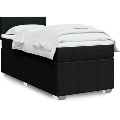 Boxspringbett mit Matratze Schwarz 80x200 cm Stoff vidaXL