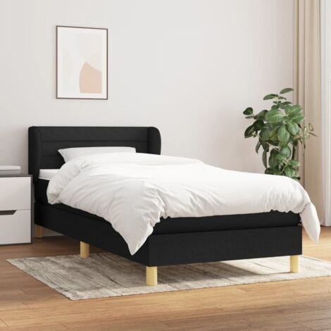 Boxspringbett mit Matratze Schwarz 80x200 cm Stoff vidaXL
