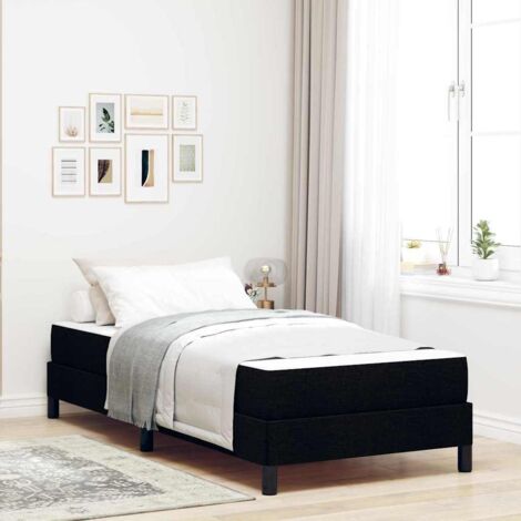 Boxspringbett mit Matratze Schwarz 90 x 200 cm Stoff vidaXL