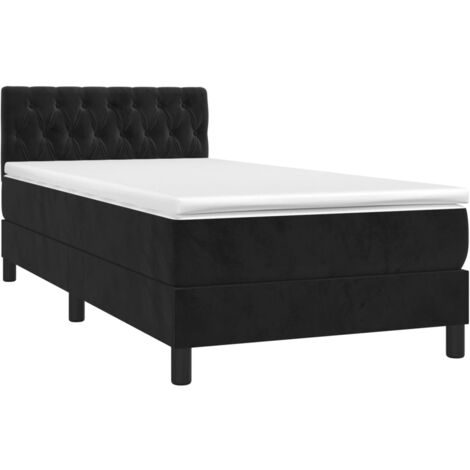 Boxspringbett mit Matratze Schwarz 90x200 cm Samt vidaXL
