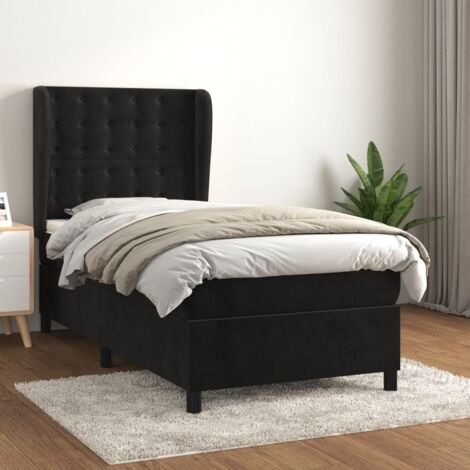 Boxspringbett mit Matratze Schwarz 90x200 cm Samt vidaXL