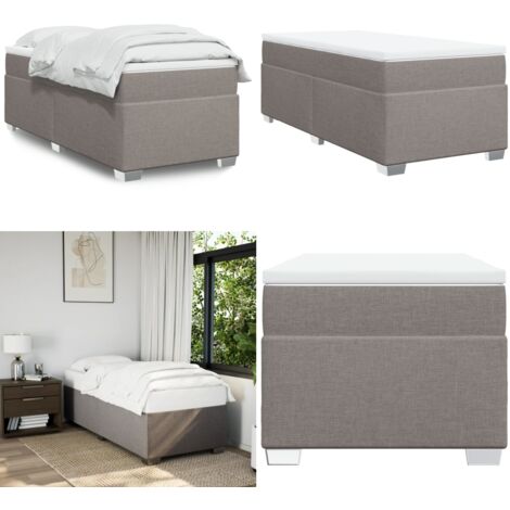 Boxspringbett mit Matratze Taupe 100x200 cm Stoff - Boxspringbett - Doppelbett - Bettauflage - Matratze - Polsterbett - Home & Living
