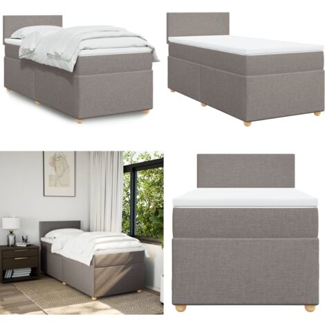 Boxspringbett mit Matratze Taupe 100x200 cm Stoff - Boxspringbett - Doppelbett - Betten - Schlafräume - Polstermöbel - Home & Living