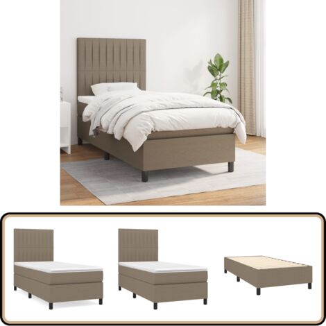 Boxspringbett mit Matratze Taupe 100x200 cm Stoff - Boxspringbett - Doppelbett - Bettenrahmen - Schlafsofa - Liegefläche 100x200 Cm