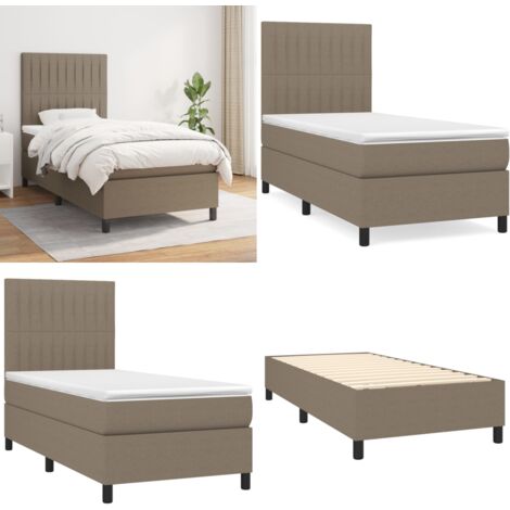 Boxspringbett mit Matratze Taupe 100x200 cm Stoff - Boxspringbett - Doppelbett - Bettenrahmen - Schlafsofa - Liegefläche 100x200 Cm - Home & Living
