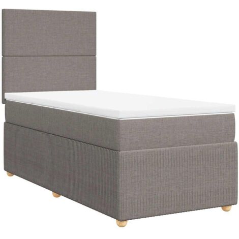 Boxspringbett mit Matratze Taupe 100x200 cm Stoff vidaXL