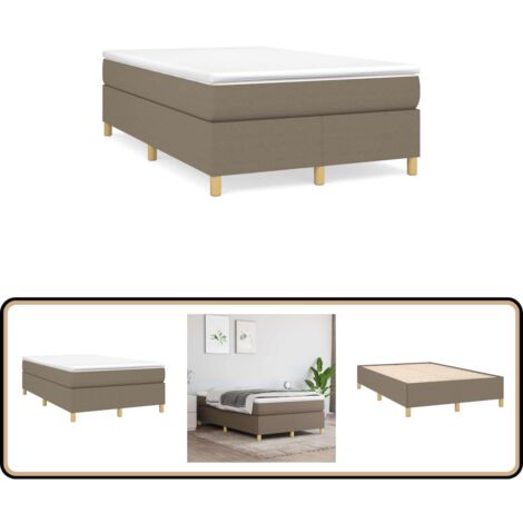 Boxspringbett mit Matratze Taupe 120x190 cm Stoff - Boxspringbett - Doppelbett - Bettauflage - Matratze - Schlafsystem