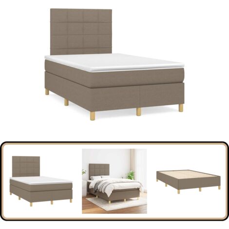 Boxspringbett mit Matratze Taupe 120x190 cm Stoff - Boxspringbett - Doppelbett - Bettenrahmen - Schlafsofa - Liegefläche 120x190 Cm
