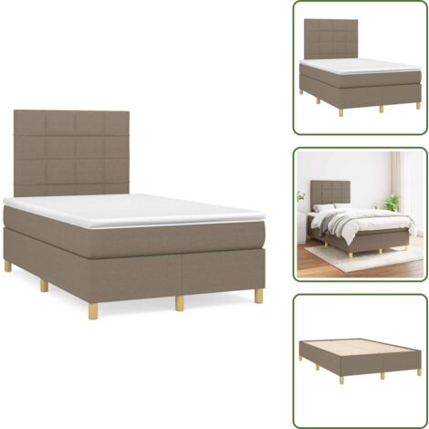 Boxspringbett mit Matratze Taupe 120x190 cm Stoff - Boxspringbett - Doppelbett - Bettenrahmen - Schlafsofa - Liegefläche 120x190 Cm